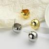 Pendientes huecos esféricos brillantes geométricos de alta calidad, joyería femenina chapada en cobre, pendientes personalizados de moda al por mayor