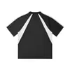 Camiseta Casual Esportiva Tendência Color Block com Ombro Caído e Gola Redonda em Estoque para Homens e Mulheres, Roupa de Trabalho, Uniforme de Equipe Di