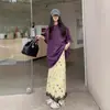 Camiseta de Algodón Puro para Mujer Estilo Coreano Moda Perezosa Verano 2025 Amarillo Blanqueador de Piel Casual Holgada Versátil