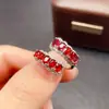 Anillo de Gemas Naturales Rojas y Azules Transfronterizo de Amazon Plata S925 Piedra Principal 3*4 Joyería de Lujo Venta Directa de Fábrica