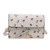 Bolsa de Mão Fashion Cereja Fresca para Mulheres Primavera/Verão 2025 Nova Bolsa Transversal de Nicho Moderna Elegante Doce Pequena Bolsa Quadrada