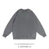 Moletom redondo trendy retrô desgastado 350g, peso pesado tamanho europeu, design bordado e estampado transfronteiriço, acabamento lavado e desgastado, estilo pullover