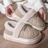 Chinelos de algodão impermeáveis femininos com salto para o inverno para os amantes de roupas ao ar livre para uso doméstico sapatos de algodão de desenho animado antiderrapantes com sola grossa de cocô para homens
