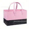 Bolsa Tote de Feltro Atacado Bloco de Cores Grande Capacidade Bolsa de Mão Feminina Bolsa de Armazenamento com Abertura Superior Durável Portátil