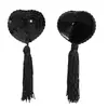 Sujetador Sexy Gato Nocturno Borla Parche para Pecho Forma de Corazón Lentejuela Flor de Rosa Pegatina para el Pecho Invisible Anti-Golpes Ropa Interior Accesorios para Mujer