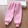 Pantalones de niña, otoño e invierno, pantalones casuales de polar para niñas, pantalones deportivos casuales, ropa de invierno, pantalones deportivos gruesos de una pieza con forro polar para niños