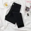 Jeans Cropped Feminino 2021 Novo Estilo Coreano Cintura Alta Skinny Calça Stretch Versátil Lápis Barra Apertada Inverno