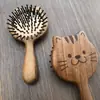 Peine de Sándalo Dorado Lindo de Dibujos Animados Almohadilla de Aire Bolsa de Aire Cabeza de Masaje Peine para Meridianos del Cuero Cabelludo Peine para Cabello Rizado