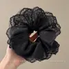 Suave con el cabello, elegante y con estilo, scrunchie, pasador de malla floral pequeño estilo coreano, accesorio para el cabello plisado de estilo de hada