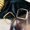 Pendientes Cuadrados Exagerados de Estilo Europeo y Americano, Nuevos Pendientes de Moda de Nicho, Diseño Único de Instagram, Pendientes de Aro Metálicos