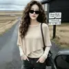 Top de tricô de alta qualidade, temperamento suave, xale assimétrico, manga longa, feminino, outono, novo estilo, emagrecedor, versátil, moderno