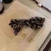 Nuevo Clip de Pato Grande con Lazo Estampado de Leopardo Retro Elegante Pasador Perezoso para la Parte Posterior de la Cabeza Accesorio de Cabello Perezoso y Cómodo