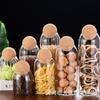 Frasco de Bola Personalizado Tapa de Corcho Frasco de Almacenamiento Sellado de Vidrio Frasco de Almacenamiento para Granos y Condimentos Botella de Almacenamiento para Granos de Café Frasco de Muestra