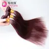 Fábrica de Perucas Xuchang Cor 99j# Pacotes de Cabelo Humano Liso Malaio