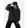 Sudadera con capucha bordada deconstruida para hombre, colección primavera/otoño, lavada a la arena, peso pesado, corte holgado, estilo nuevo 2026, prenda exterior de estilo americano de moda