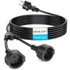 Cable de Extensión Europeo de Dos Tomas Best-Seller Transfronterizo, Cable de Extensión Europeo Impermeable para Exteriores, Cable de Extensión Gs de Dos Tomas