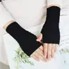 Yifan outono e inverno viagem ao ar livre quente moda coreana tendência luvas com buraco para o polegar short duas luvas de braço com diamante feminina
