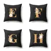 Funda de Almohada de Poliéster Decoración de Coche Hogar 26 Letras Inglesas Impresas Cojín Lumbar Funda de Almohada para Sofá QTB47