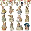 Pascua 36 piezas decoraciones de madera conejo cesta de flores conejo de madera joyería decoración colgante fiesta de primavera hogar