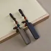 Madera de incienso pintada colgante Firma Ping An accesorios para colgantes cuerda tejida a mano DIY sándalo llavero joyería