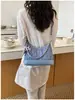 Bolsa de corrente com padrão de losangos para mulheres, nova bolsa de ombro elegante para o trabalho 2026, bolsa transversal estilosa com blocos de cor
