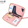 2026 Nuevo Modelo Porta Pasaporte Largo Rfid, Bolsa para Documentos de Almacenamiento de Boletos, Bolso de Pasaporte con Cremallera Multifuncional de Moda para Viaje