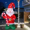 Decoración Inflable Navideña 1.5m Anciano Barbudo Sosteniendo Bastón de Caramelo Adorno Luminoso Estilo Nuevo