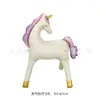 Cavalo de Troia Unicórnio Balão em Pé Fosco Despolido Unicórnio Fofo Layout de Aniversário Infantil Balão de Filme de Alumínio