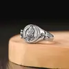 Moda Ins Tendencia Anillo Abierto Diseño Popular Cruz de Oración Anillo de Pareja para Hombres y Mujeres Joyería Europea y Americana Venta al por Mayor