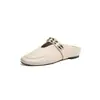 2026 Nuevas Pantuflas Estilo Retro para Verano, Suela Suave, Nuevos Zapatos Ligeros de Media Bota Cerrados que Aumentan la Altura