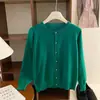Nuevo cárdigan de punto gris para mujer, prenda de abrigo de otoño con un diseño elegante, suéter fino de manga larga para principios de otoño