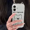 Orejas de Gato Lanyard de Cuatro Esquinas Funda Protectora para Teléfono Móvil Apple Funda Linda para Teléfono Móvil Apple Nueva Funda Protectora para Teléfono Móvil Apple