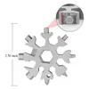 Tarjeta de herramienta Floco de Nieve 18 en 1 combinación destornillador multifuncional de copo de nieve llave de copo de nieve herramienta tarjeta de herramienta con forma de copo de nieve