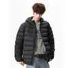 Chaqueta de Algodón con Relleno de Plumón y Capucha de Costilla Estilo Americano para Hombre, Abrigo Cálido de Protección contra el Frío Invernal para Pareja, Gris Claro de Moda