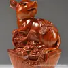 Adornos de Talla de Ébano Rata Buey Tigre Conejo Dragón Serpiente Caballo Oveja Gallo Mono Perro Cerdo Yuanbao Set Zodiacal de Artesanías