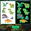 Adesivos de Tatuagem de Dinossauro de Desenho Animado Luminosos para Homens e Mulheres à Prova d'Água e Duradouros Adesivo de Pele Natural para Braço Infantil Brinquedos