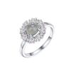 Anillo Cabas S925 de plata con jade "Gypsophila" y apertura, joyería ligera de lujo, joyería antigua para mujer, venta al por mayor.