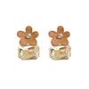Pendientes de Flor de Pedrería para Mujer 2024 Nuevos Pendientes Explosivos Elegantes Diseño de Nicho Lujo Ligero Pendientes Delicados