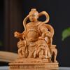 Estatua de Madera de Ciprés Mariscal Zhongtang Nezha Tercer Príncipe Adorno Madera Sólida Brillante Rey Celestial Príncipe de Taiwán Artesanías