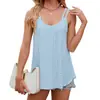 Tops de Mujer para Exportación Europea y Americana 2024 Amazon Transfronterizo Primavera y Verano Camiseta sin Mangas Tirantes Escote en V Cortado Chaleco para Mujer