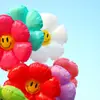 Balão de Folha de Alumínio de Girassol Margarida Sorridente de Mão Adereço de Foto ao Ar Livre para Festa de Aniversário Infantil de Jardim de Infância