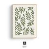Estilo nórdico, pintura decorativa da sala de visitas do estilo do registro, pintura de parede verde fresca pequena do fundo das plantas e das flores, núcleo da pintura da lona do óleo