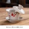 Tigela Gai Sancai Tigela de Chá Xícara de Chá Grande Cerâmica Única Porcelana Branca Jogo de Chá Kung Fu Porcelana Azul e Branca com Tampa