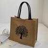 Bolsa Grande de Linho para Mulheres 2026 Novo Estilo Bolsa de Mão de Linho Bolsa para Mamãe Bolsa Tote de Ombro para Estudantes em Estoque