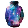 Sudadera con capucha y manga larga holgada con estampado digital 3D de estrella cósmica para hombre, estilo europeo y americano, con comercio exterior transfronterizo
