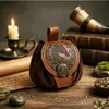 Bolsa de Cintura com Cordão Embossed de Bússola Viking Nórdica Medieval, adequada para role-playing e cosplay Viking