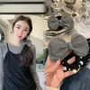 Estilo Coreano Outono e Inverno Fofo Super Macio Camurça Pérola Laço Prendedor de Cabelo Acessórios de Cabelo da Yanqi Elástico de Rabo de Cavalo Corda de Cabelo