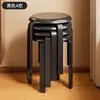 Taburete Redondo de Madera Maciza para Mesa de Comedor en Casa, Taburete de Comedor para Sala de Estar, Taburete Pequeño Engrosado Retro Estilo Chino, Taburete de Madera Maciza, Taburete Bajo Apilable