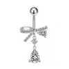 Combinación de Anillo para Ombligo de Comercio Electrónico Transfronterizo Exquisito Zircón Clavo para Ombligo Corazón Mariposa Colgante Joyería para Piercing Anillo para Ombligo