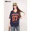 Retro de Calle Americano Cuello en V No. 7 Camiseta Deportiva de Baloncesto de Malla Transpirable de Verano de Manga Corta para Hombres y Mujeres